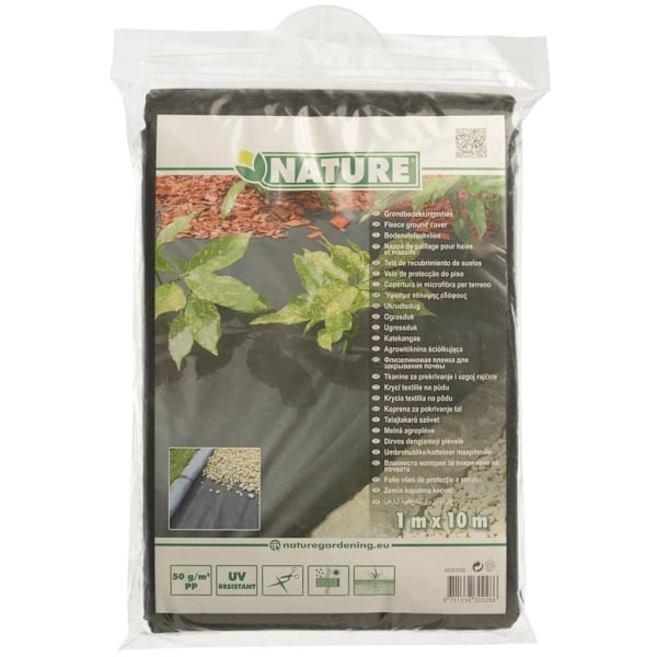 Nature Markduk 1x10 m svart 6030228 Svart