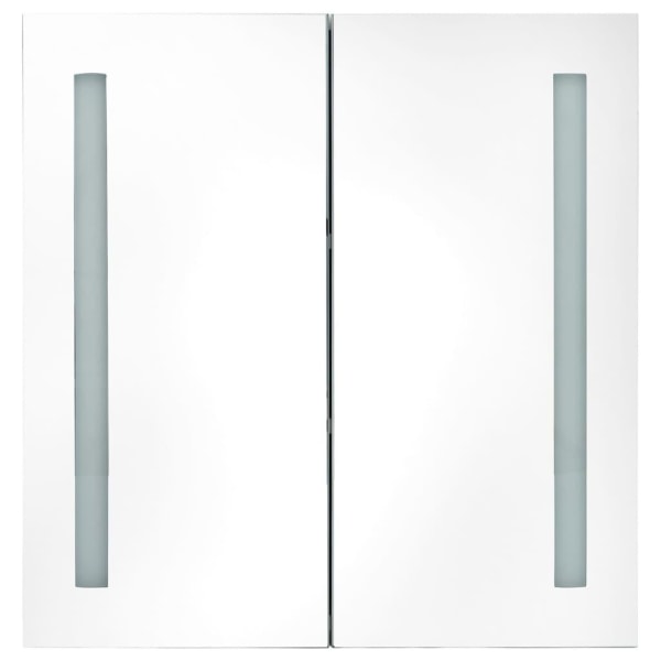 vidaXL Badrumsskåp med spegel LED betonggrå 62x14x60 cm grå