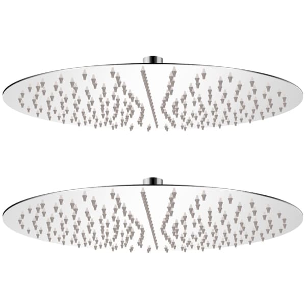 vidaXL Regnduschhuvud 2 st rostfritt stål Ø 40 cm Silver