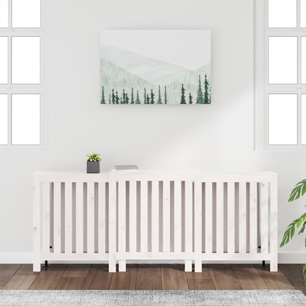 vidaXL Elementskydd vit 210x21x85 cm massiv furu Vit