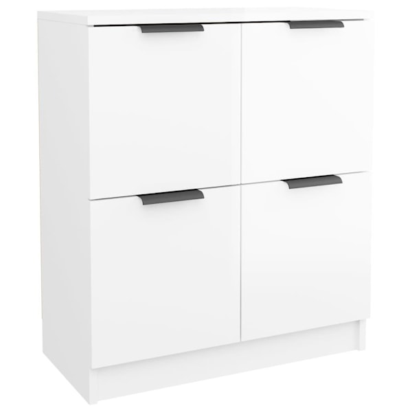 vidaXL Skänkar 2 st vit högglans 60x30x70 cm konstruerat trä Vit