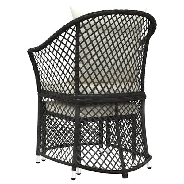 vidaXL Loungegrupp med dynor 2 delar svart konstrotting Svart