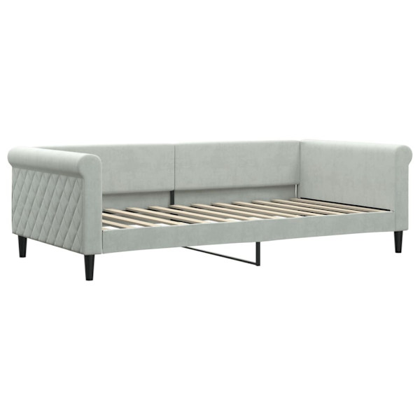 vidaXL Dagbädd utdragbar med lådor ljusgrå 100x200 cm sammet Grå