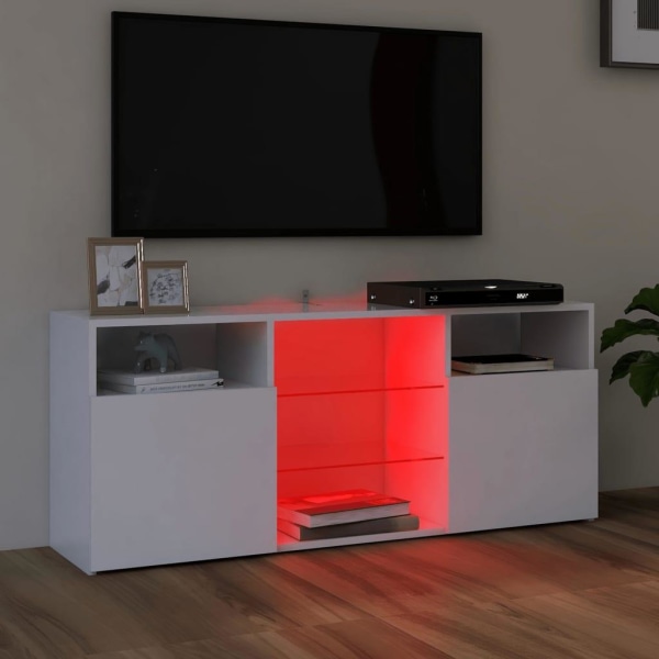 vidaXL TV-bänk med LED-belysning vit 120x30x50 cm Vit