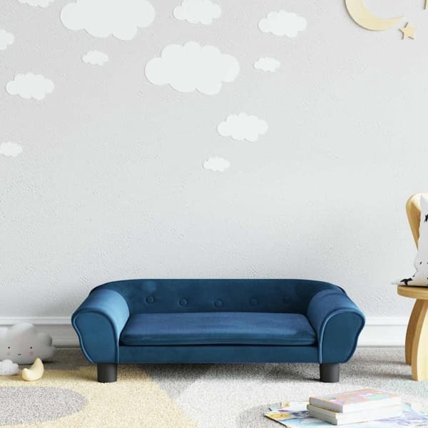 vidaXL Barnsoffa blå 70x45x26 cm sammet Blå