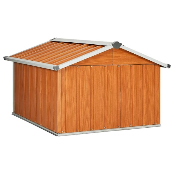 vidaXL Skjul för robotgräsklippare 92x97x63 cm galvaniserat stål brun Brun