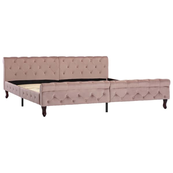 vidaXL Sängram rosa sammet 200x200 cm Rosa