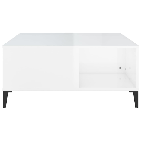 vidaXL Soffbord vit högglans 80x80x36,5 cm konstruerat trä Vit