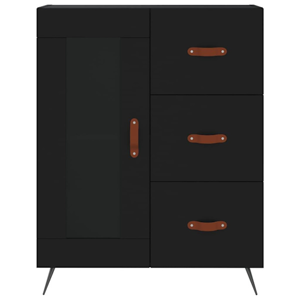 vidaXL Högskåp svart 69,5x34x180 cm konstruerat trä Svart