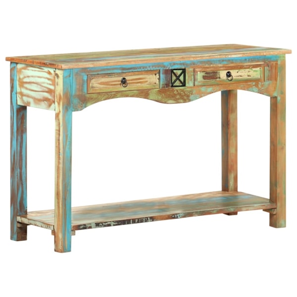 vidaXL Konsolbord 120x40x75 cm massivt återvunnet trä multifärg