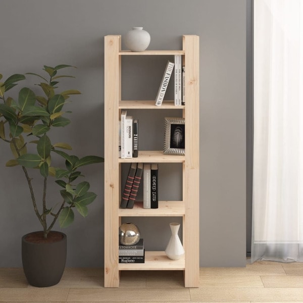 vidaXL Bokhylla/rumsavdelare 60x35x160 cm massivt trä Brun