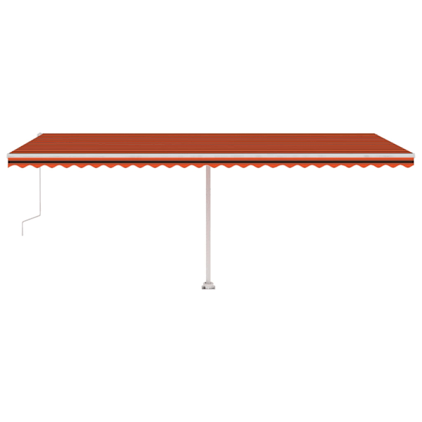 vidaXL Automatisk markis med vindsensor & LED 600x350 cm orange/brun Flerfärgsdesign