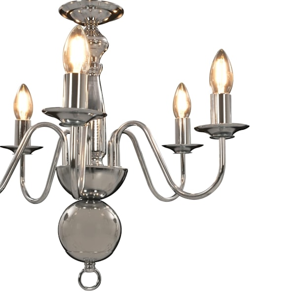 vidaXL Takkrona silver 5 x E14-glödlampor Silver