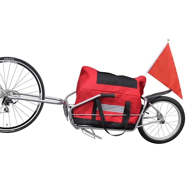 vidaXL Cykelvagn enhjuling inkl. väska Röd