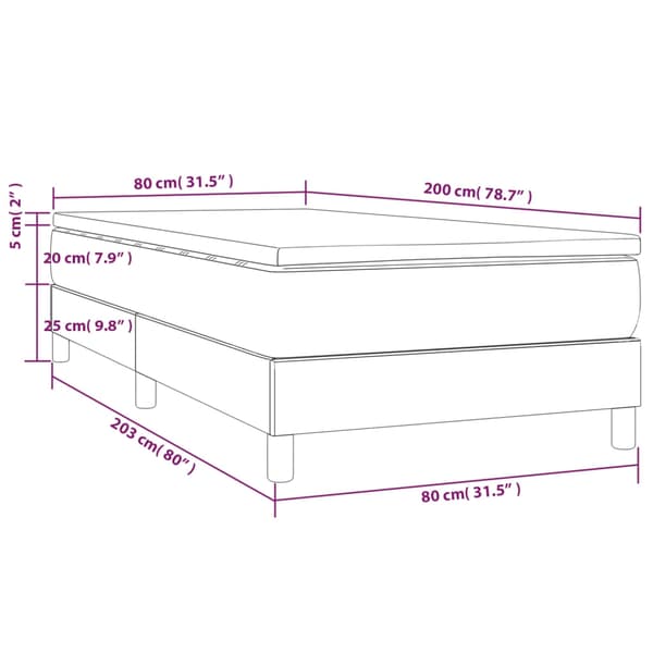 vidaXL Ramsäng med madrass mörkblå 80x200 cm sammet Blå
