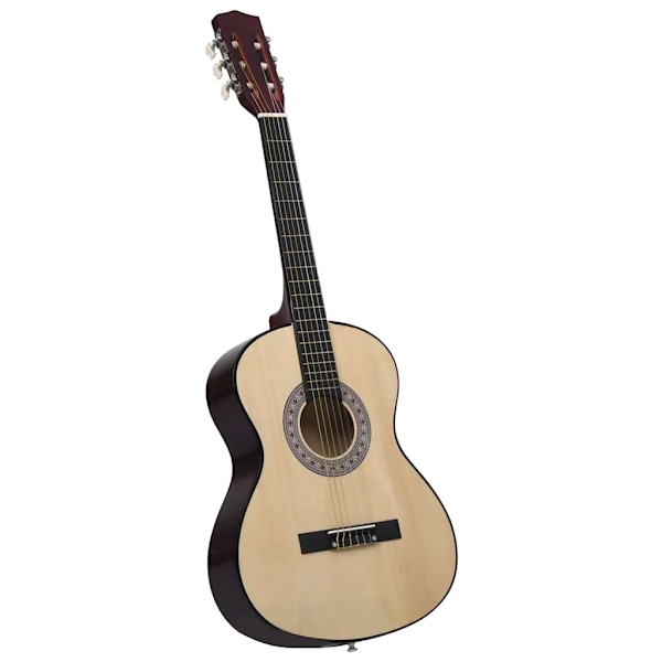 vidaXL Klassiskt gitarrset 12 delar klassisk 4/4 39" Brun