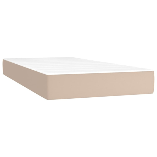 vidaXL Ramsäng med bäddmadrass cappuccino 200x200 cm konstläder Brun