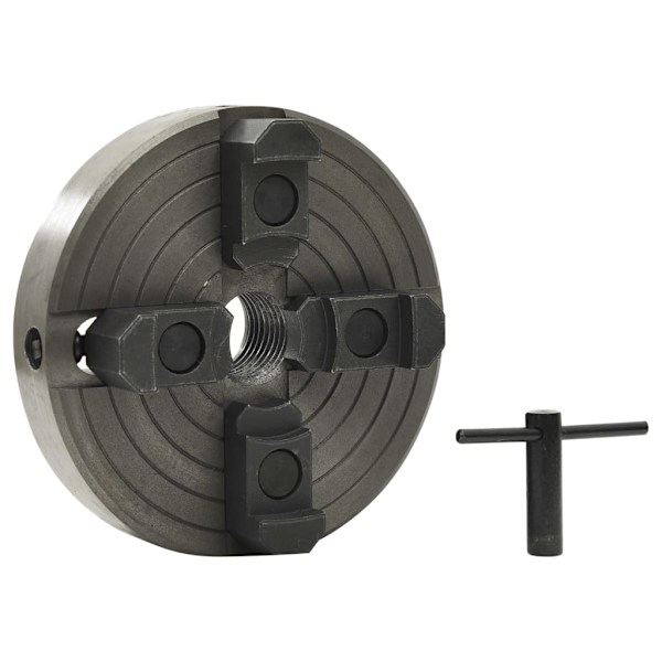 vidaXL 4-backs svarvchuck med M33-koppling stål svart 150x63 mm