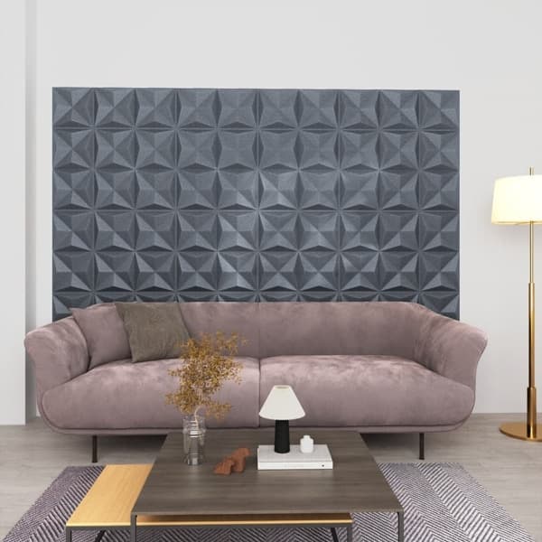 vidaXL 3D Väggpaneler 24 st 50x50 cm origami grå 6 m² grå