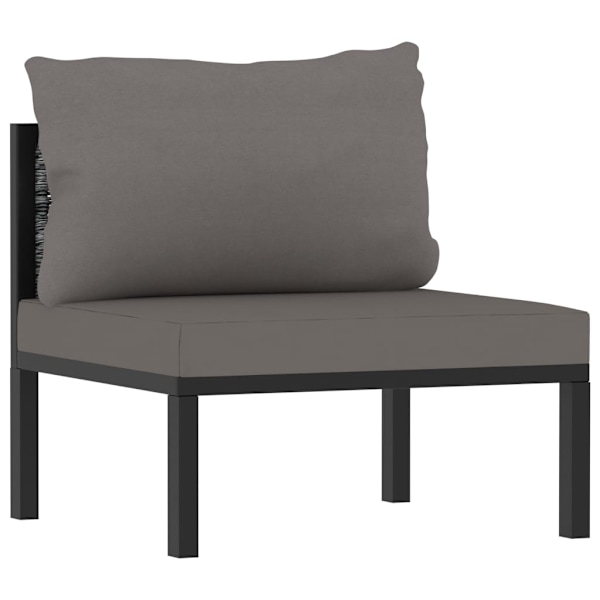 vidaXL Loungeset 6 delar med dynor konstrotting antracit Antracit