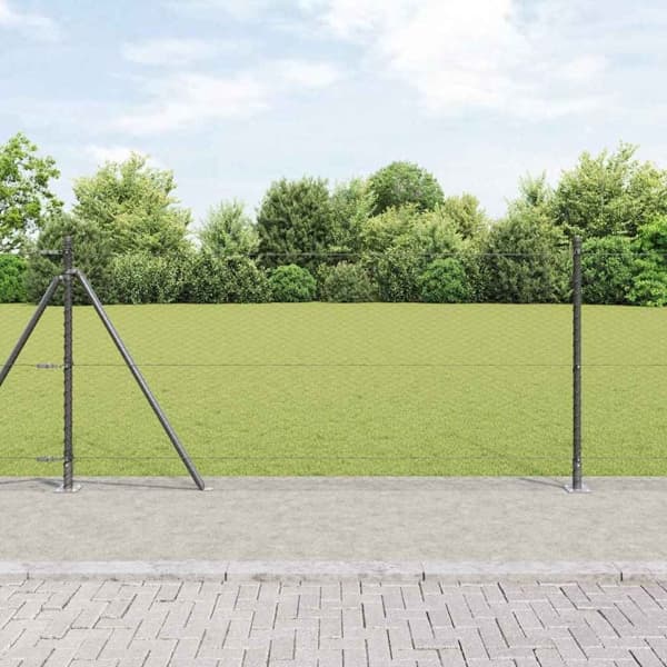 vidaXL Hexagonal stängsel med betongfundament 100 x 1 m Grå Mesh Grå