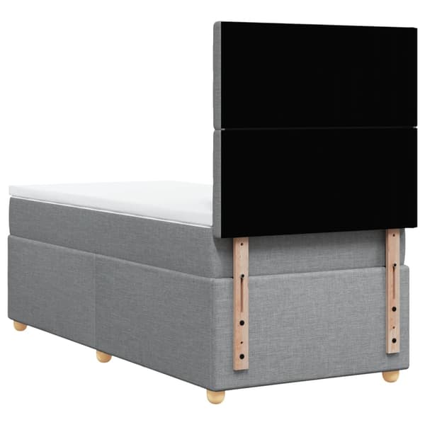 vidaXL Ramsäng med madrass ljusgrå 80x200 cm tyg Grå