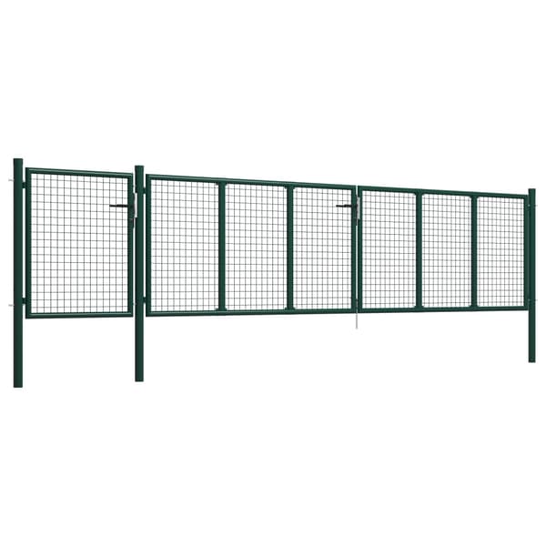 vidaXL Trädgårdsgrind stål 500x100 cm grön Grön