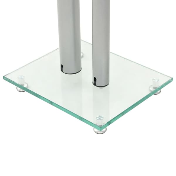 vidaXL Högtalarstativ 2 st härdat glas 2 pelare silver Silver