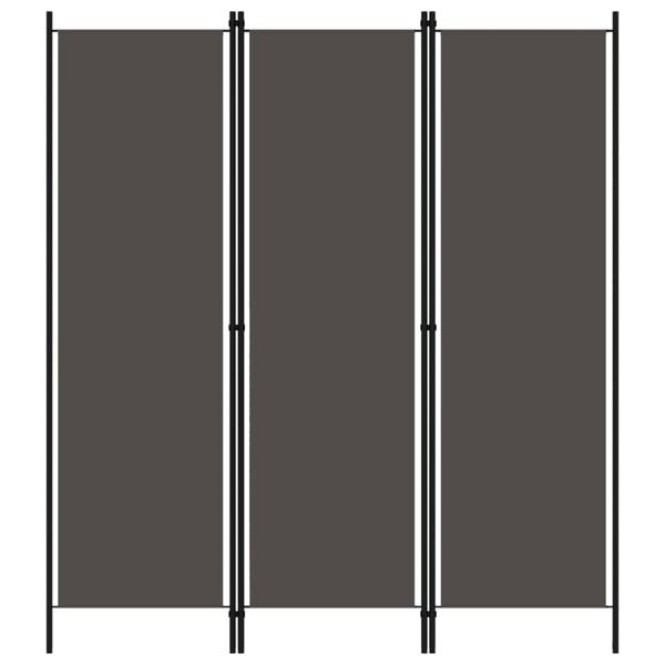 vidaXL Rumsavdelare 3 paneler antracit 150x180 cm Antracit