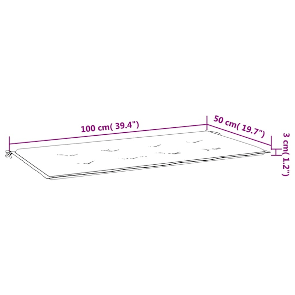 vidaXL Bänkdyna för trädgården ljusgrön 100x50x3 cm oxfordtyg Grön