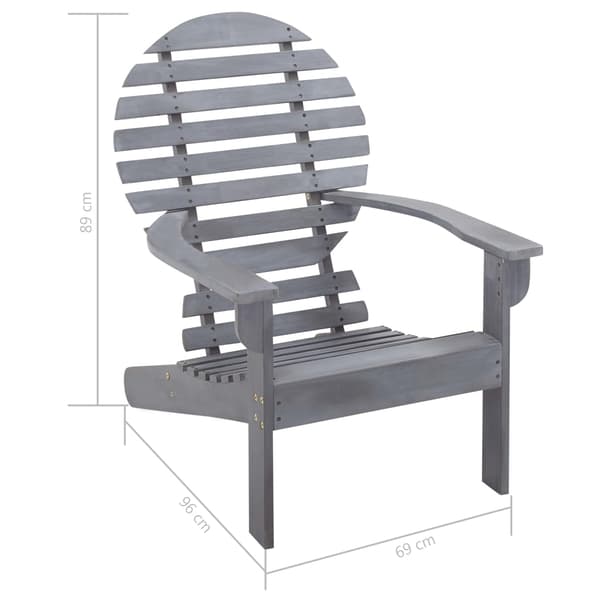 vidaXL Adirondackstol massivt akaciaträ grå grå