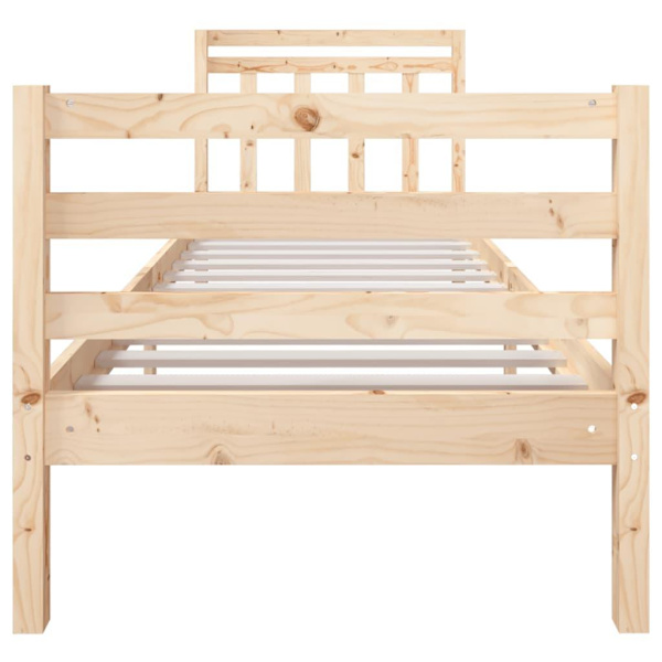 vidaXL Sängram massivt trä 75x190 cm Brun