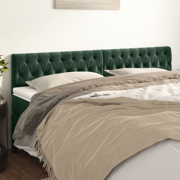 vidaXL Huvudgavlar 2 st mörkgrön 90x7x78/88 cm sammet Grön