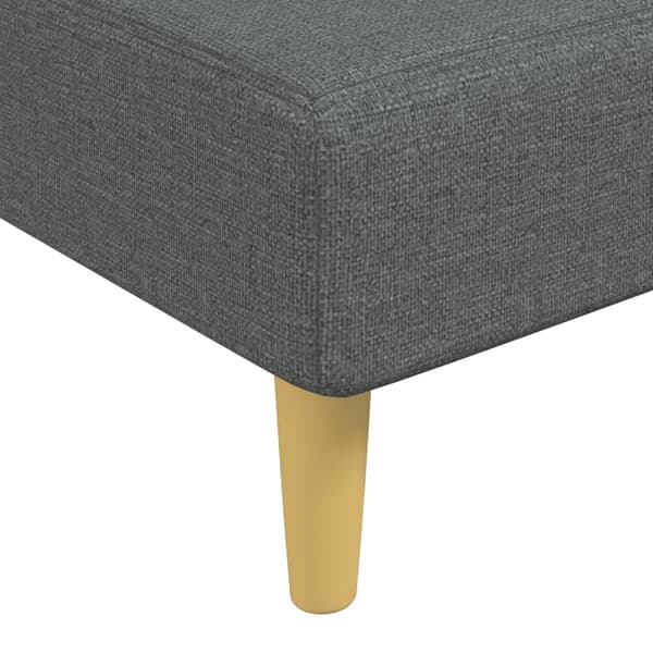vidaXL L-formad bäddsoffa mörkgrå 279x140x70 cm tyg Grå