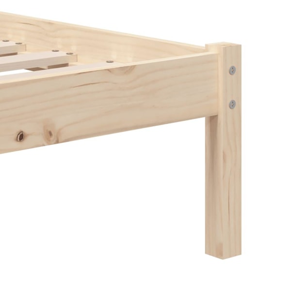 vidaXL Sängram massiv furu 100x200 cm enkelsäng Brun