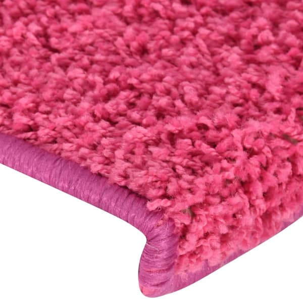 vidaXL Trappmattor 15 st 65x21x4 cm rosa rektangulär kant Rosa