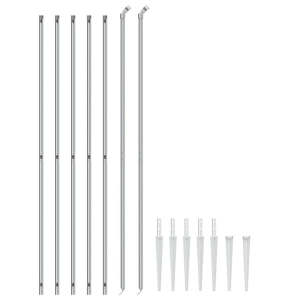 vidaXL Gunnebostängsel med markspett silver 2x10 m Silver