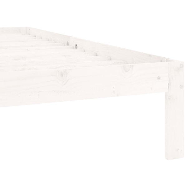 vidaXL Sängram vit massiv furu 90x200 cm Vit