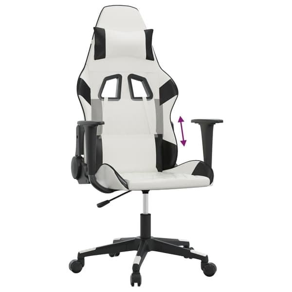 vidaXL Gamingstol vit och svart konstläder art
