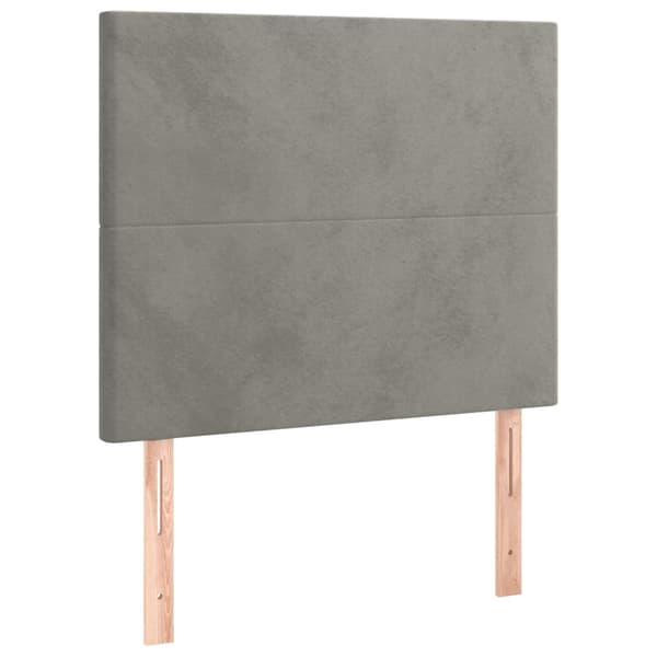 vidaXL Ramsäng med madrass & LED ljusgrå 90x200 cm sammet Grå