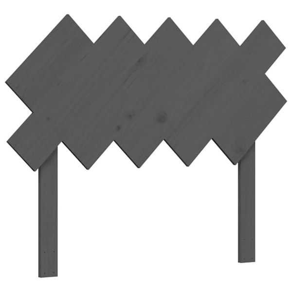 vidaXL Sängram med sänggavel grå 100x200 cm massivt trä Grå