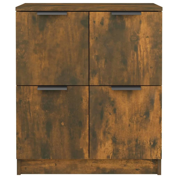 vidaXL Skänkar 2 st rökfärgad ek 60x30x70 cm konstruerat trä Brun