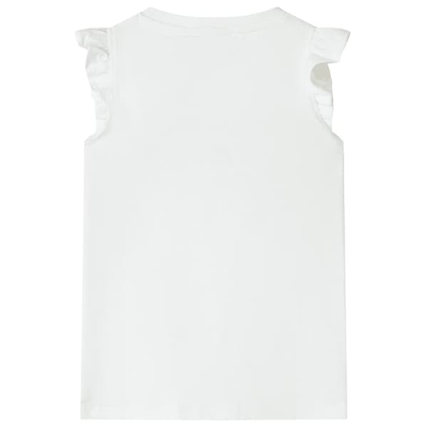 vidaXL T-shirt för barn ecru 116 Vit