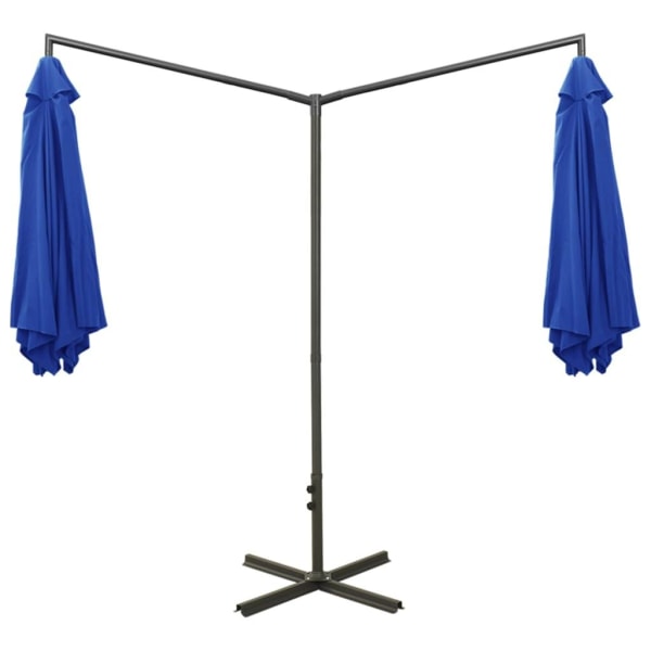 vidaXL Dubbelt parasoll med stålstång azurblå 600 cm Blå