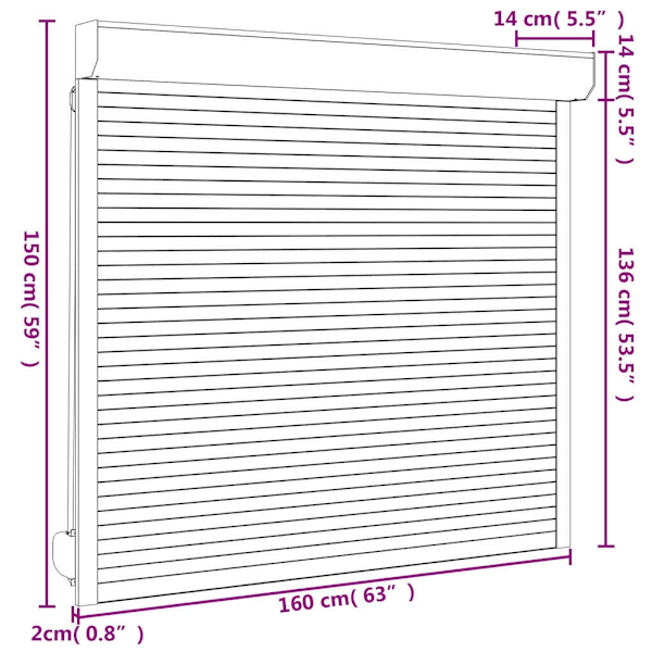 vidaXL Rulljalusi aluminium 160x150 cm antracit Antracit