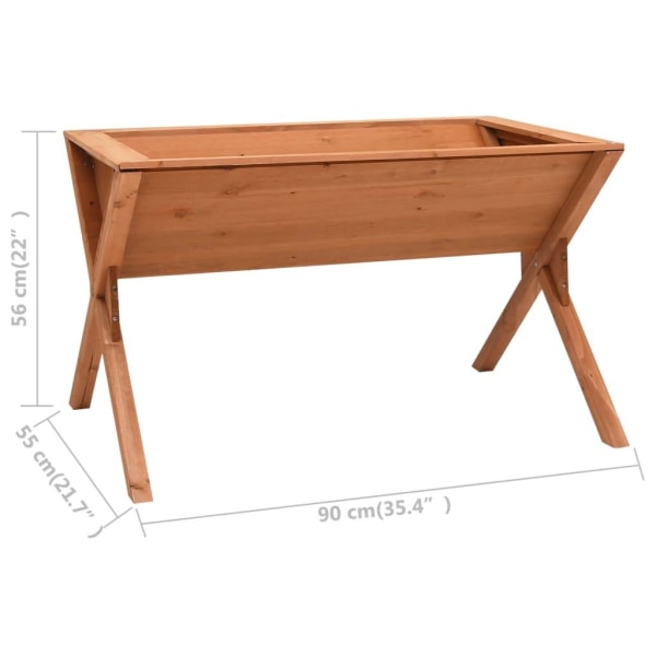 vidaXL Odlingslåda 90x55x56 cm granträ Brun
