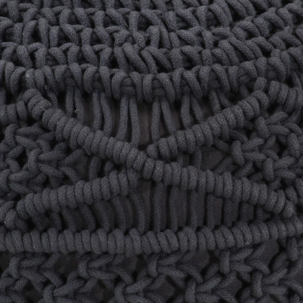vidaXL Handgjord sittpuff makramé antracit 45x30 cm bomull Antracit