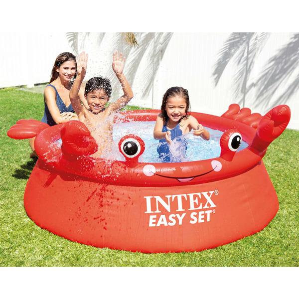 INTEX Uppblåsbar pool glad krabba Easy Set 183x51 cm