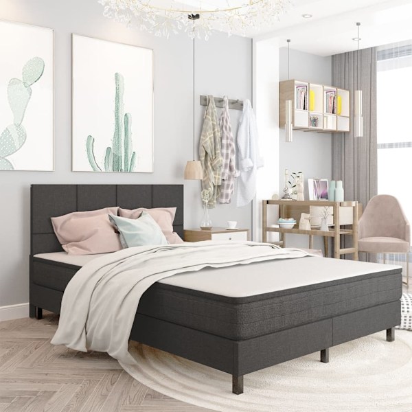 vidaXL Sänggavel mörkgrå tyg 180x200 cm grå