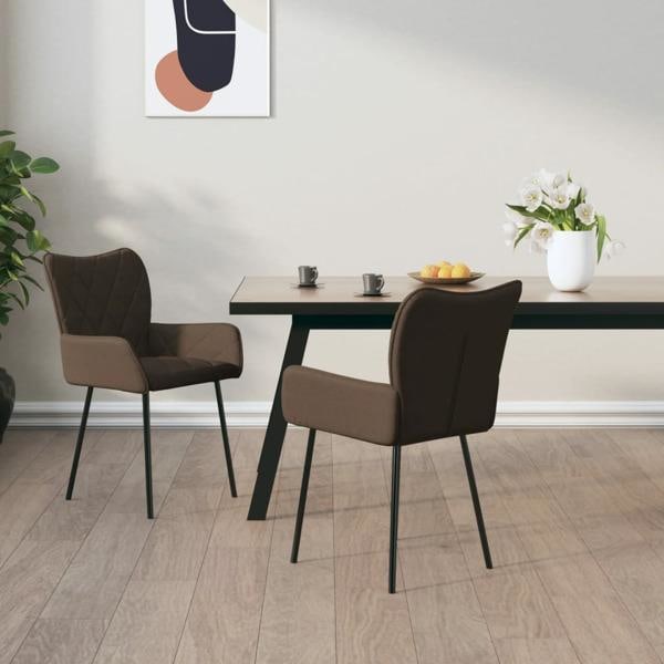 vidaXL Matstolar 2 st taupe tyg Taupe